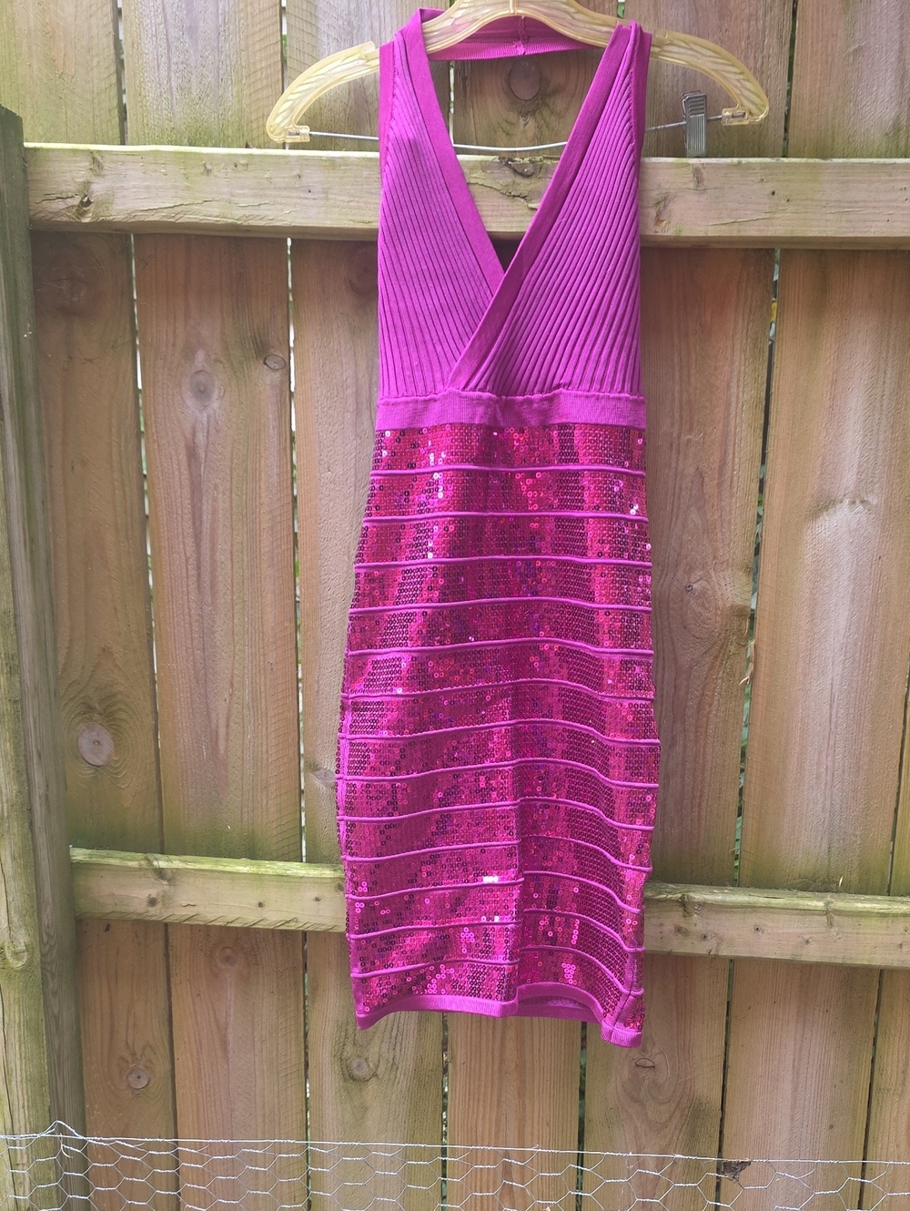 Hot Pink Sequin Party Dress